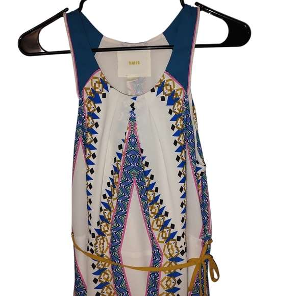 Maeve Multicolor Printed Sleeveless Maxi Dress with Belt - Picture 3 of 5